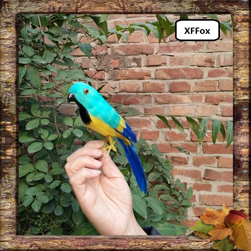 small cute real life parrot model foam&feather blue parrot bird about 18cm xf1021