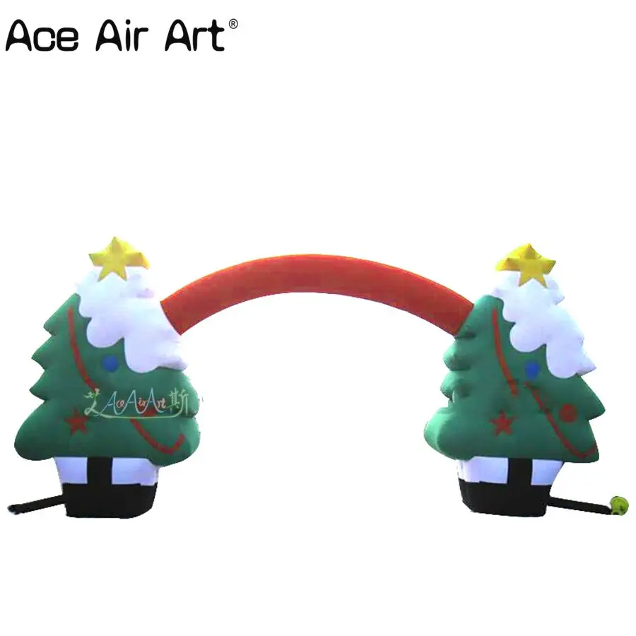 

8m W Inflatable Christmas Tree Arch Holiday Welcome Archway for Advertising Decoration