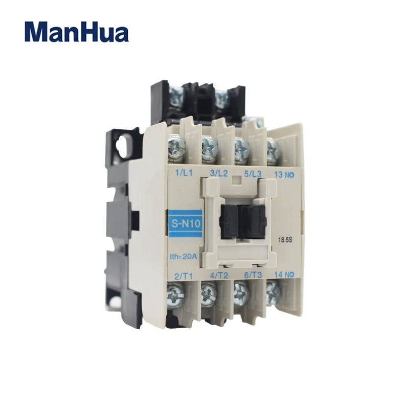 ManHua 220V-660V 10A Electric Magnetic AC Contactor S-N10 for Mitsubishi AC Contactor Type Three Phase