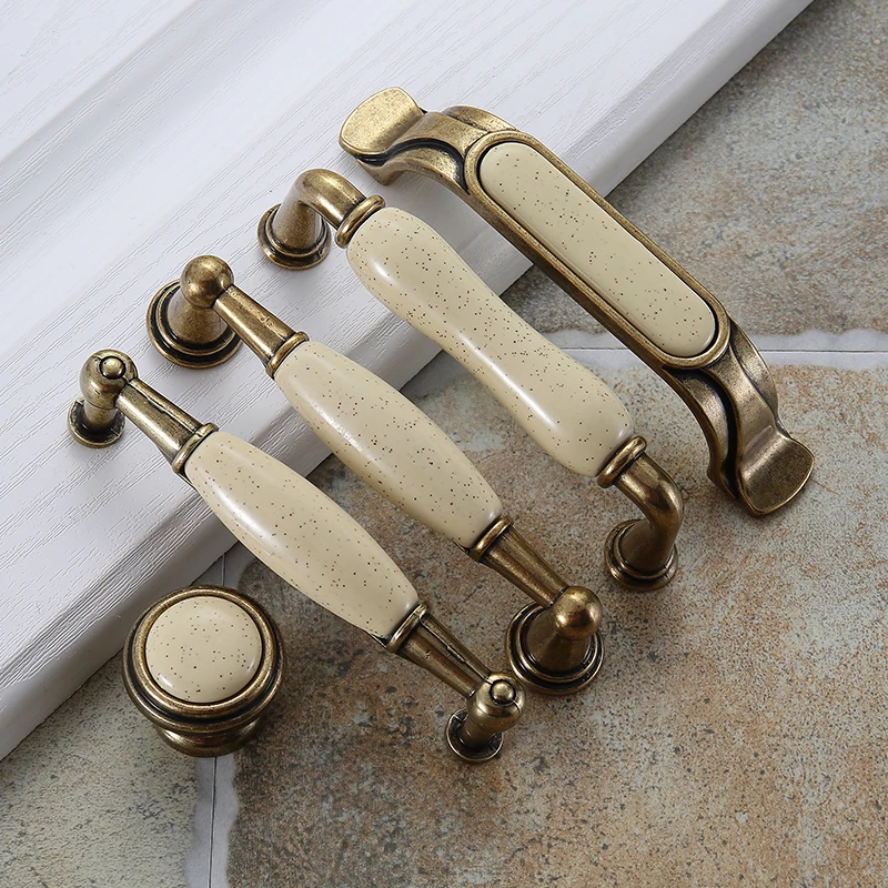 AOBT Ceramic Handle Cabinet Door Knobs European Wardrobe Cabinet Wholesale Fashion Furniture Modern Minimalist Chinese Drawer