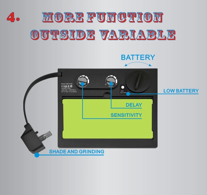 Auto-darkening welding filter-YXE-616G