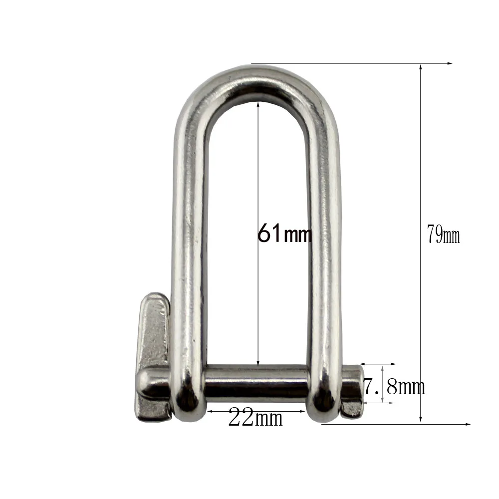 Stainless Steel Halyard Key Pin Shackle Marine Grade SS316 Boat Rigging Hardware 10pcs 6mm 5pcs 8mm Key Bolted Pin Shackle