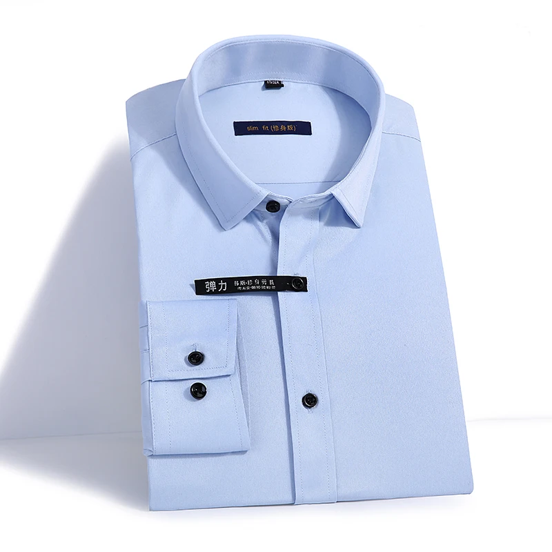 

Men Shirts Bamboo Fiber Shirts Long Sleeves Turn-down Collars Brand Fashion Clothing Social Gentleman Non-Iron Shirts