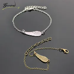 1Pcs Silver/Bronze Color Charm Angel Wings Shape Bracelets Bangle Vintage Silver Plated Bracelet Fashion Jewelry