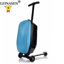 100% PC fashion 21 pollici studenti scooter valigia boy cool trolley case 3D estrusione business Travel bagagli bambino Boarding box