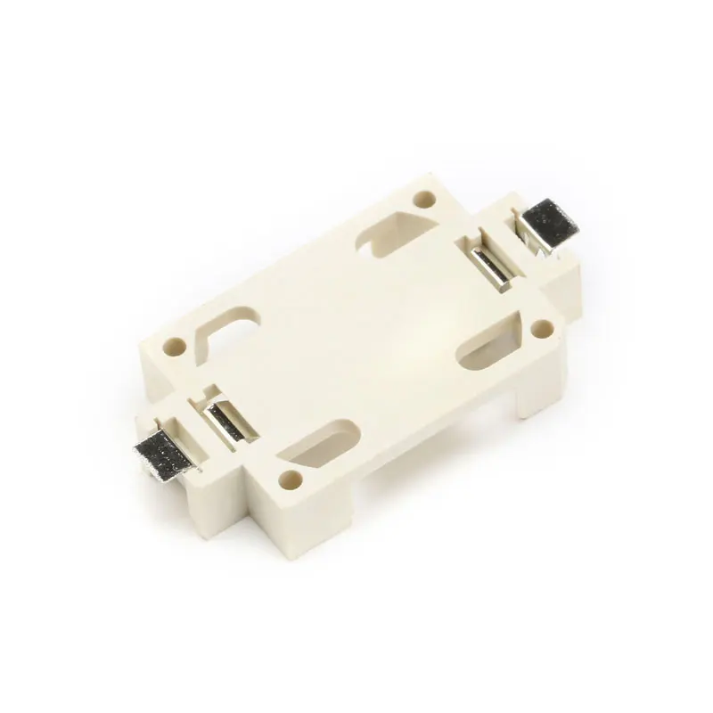 20 piezas blanco carcasa CR2032 SMD Cell soporte botón para batería Socket Case