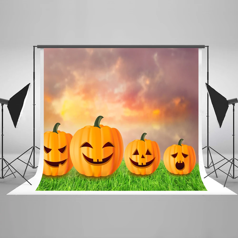 VinylBDS  Halloween Photo Background Photography Backdrop  Pumpkin Baby Photography Photo Backdrops Washable Seamless Background