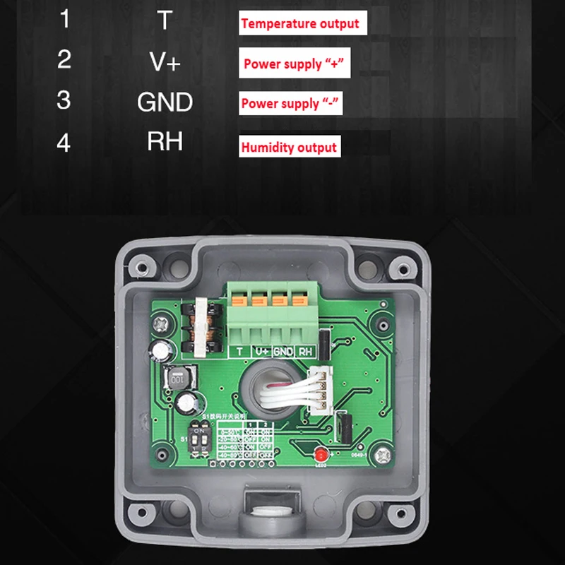 4-20mA tabung pemancar suhu dan kelembaban, konverter sinyal humiture sensor suhu dan kelembaban output sinyal analog