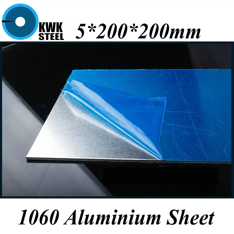 5*200*200mm Aluminum 1060 Sheet Pure Aluminium Plate DIY Material Free Shipping