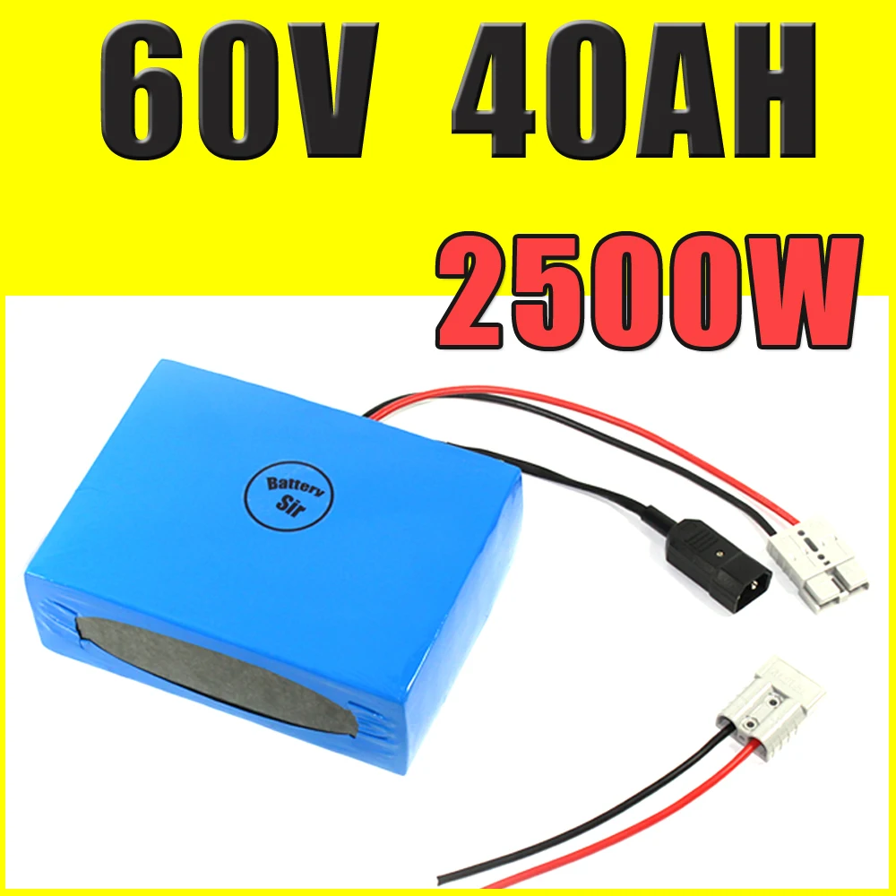 60V 40AH lithium battery super power electric bike battery 67.2V lithium ion battery pack + charger + BMS , Free customs duty