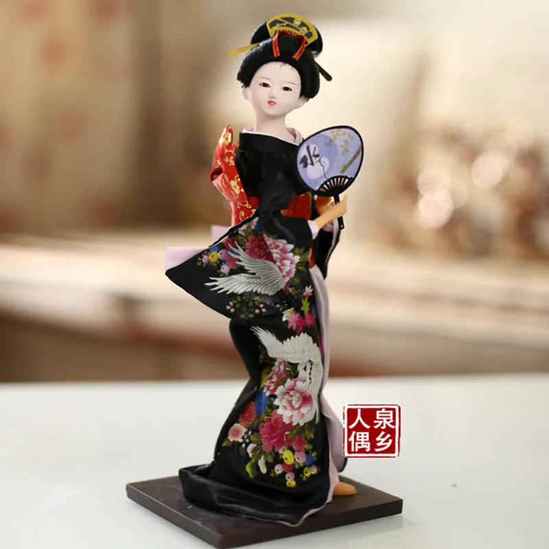 Resin Statuette Japanese Geisha Dolls Home Decorations In Stock Kimono Doll Human Female Silk Man Model Birthday Gift For Girl