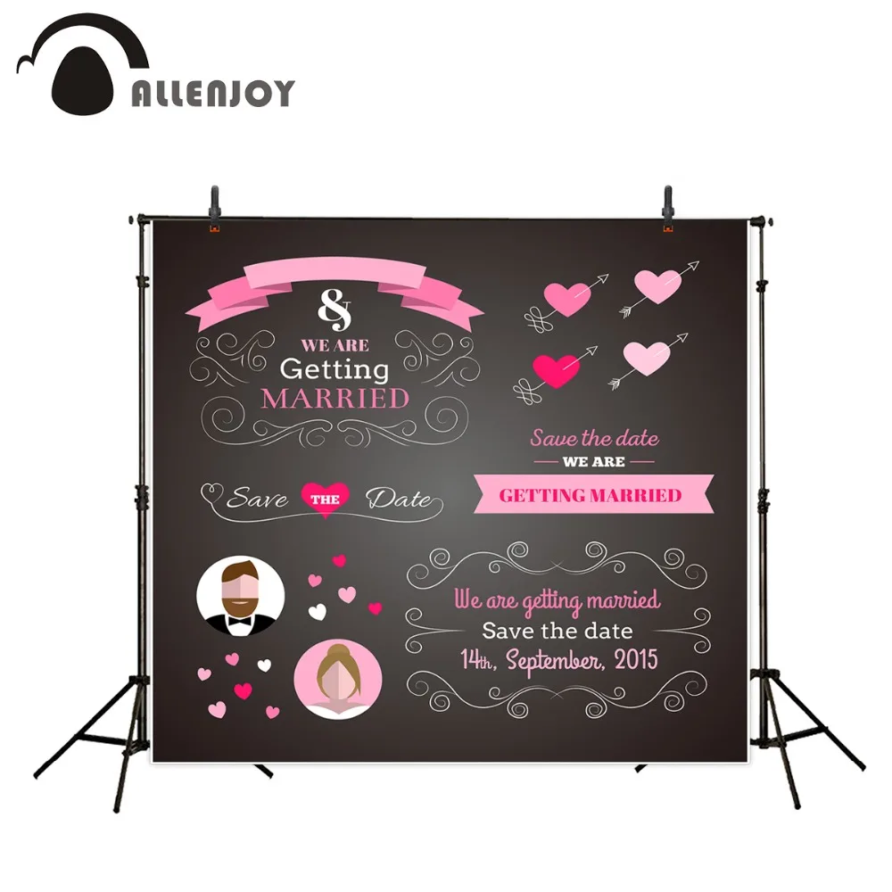 Allenjoy photography background 200cm*300cm vinyl backdrop wedding scene welcome poster blackboard custom Information for studio