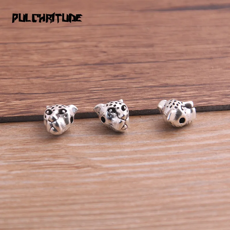 10pcs 7*9*9mm 2 Color Small Leopard Head Bead Spacer Bead Charms For Diy Beaded Bracelets Jewelry Handmade Making