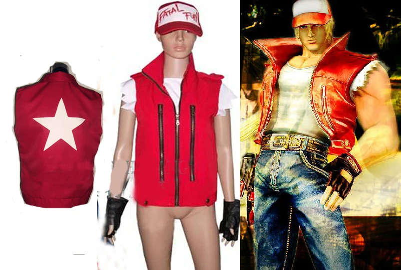 anime products KOF Terry Bogard Cosplay Costume with hat and gloves 110