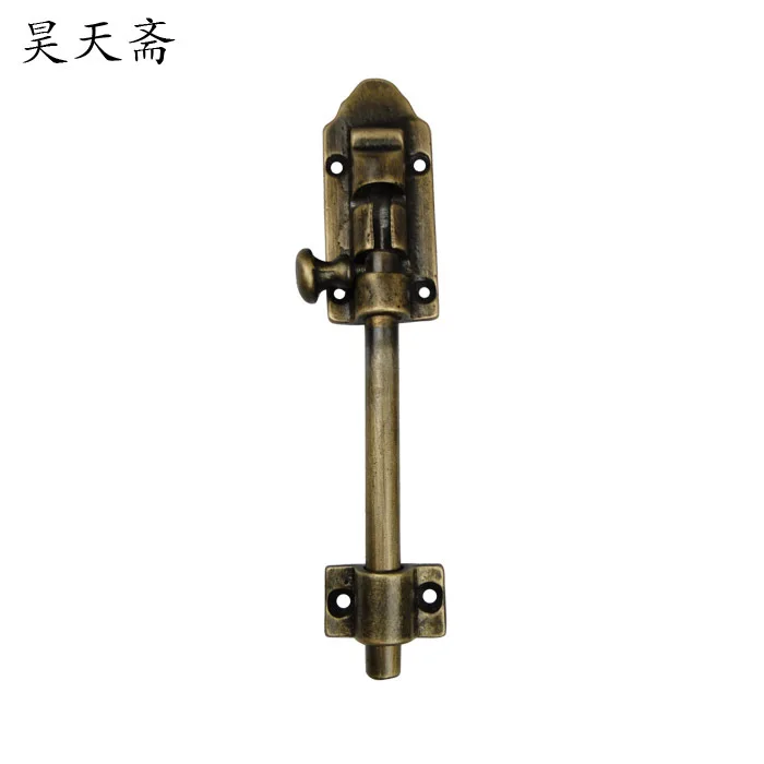 

[Haotian vegetarian] classical Chinese antique copper door latch bolt inserted HTH-124