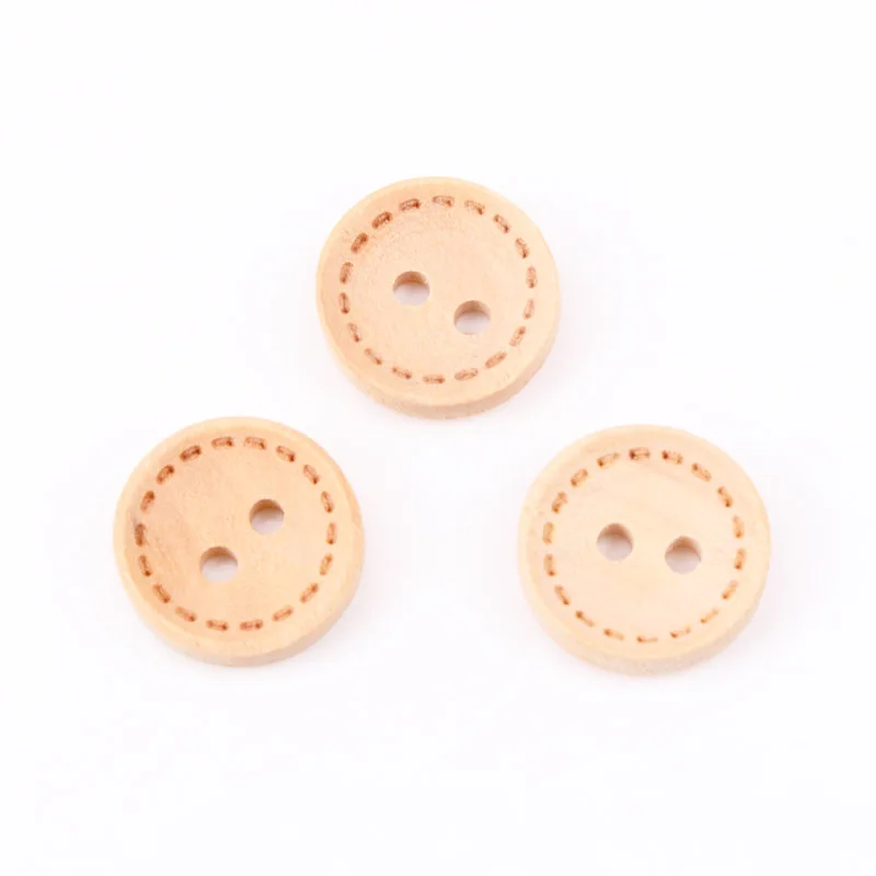 Round Wooden Buttons For Handmade Accessories  Sewing Clothing Decoration Scrapbooking Crafts DIY 12mm 30pcs