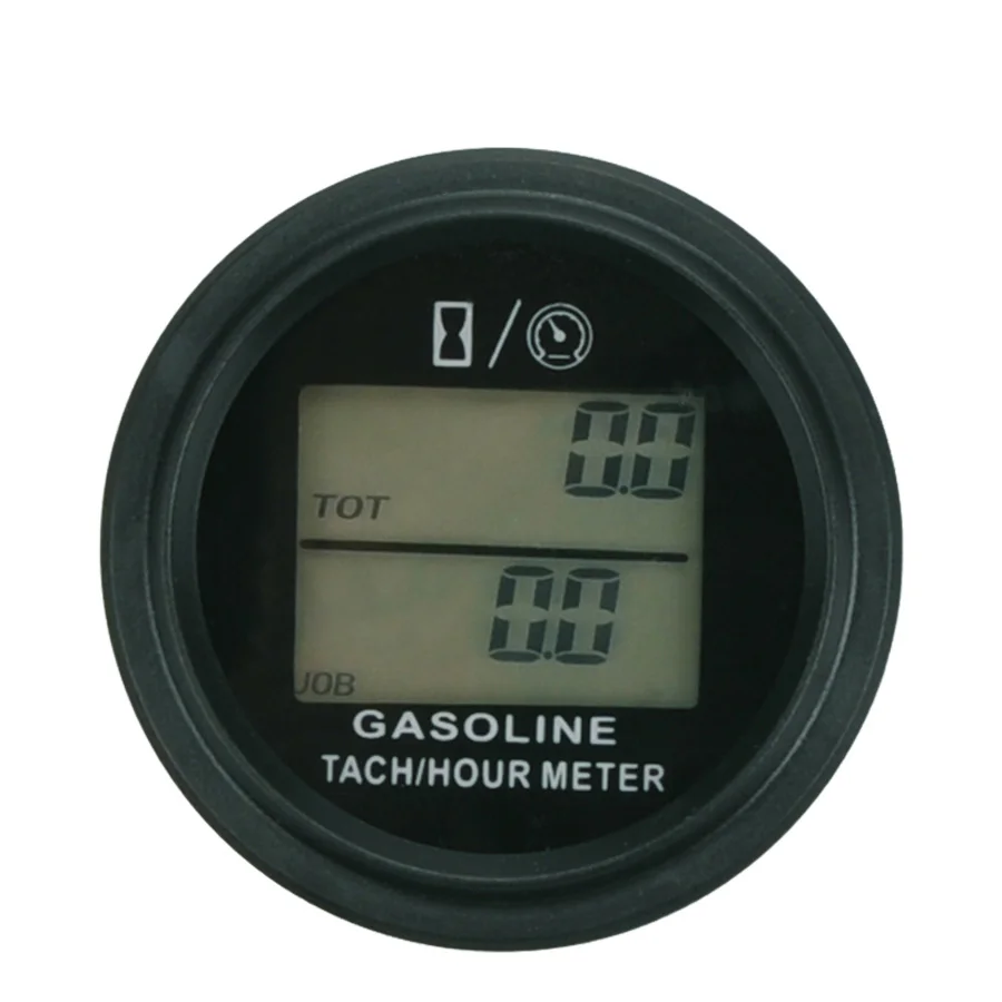 Large LCD Backlight Hour Meter Tachometer For Gas Engine 2/4 Stroke Engine Digital Spark Plugs Motorcycle HM005L