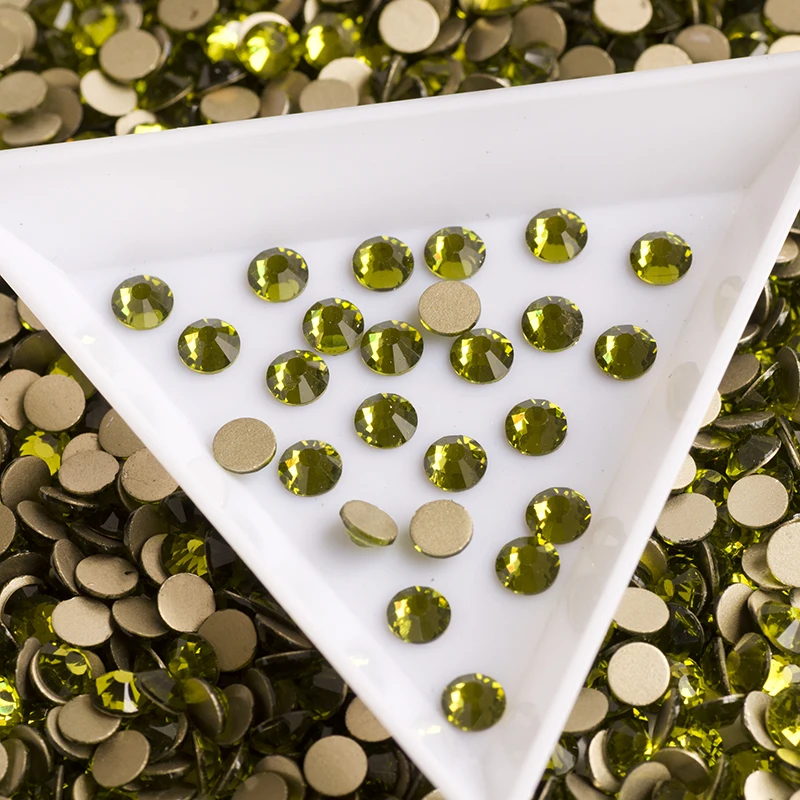 YANRUO 2058NoHF SS3-SS34 Olivine Crystal Stone Glue On Strass Flat Back Non Hotfix Nail Art Glass Rhinestone DIY