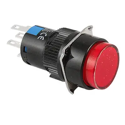 

Illuminated 5 Pins AC 220V Red LED Push Button Switch