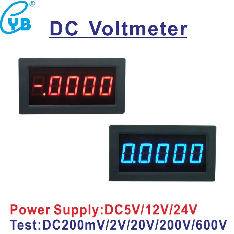 YB5145B LED Digital DC Voltmeter 4 1/2 Voltage Meter Display Tester DC200mV/2V/20V/100V/200V/300V/500V/600V 4.5 Volt Panel Meter