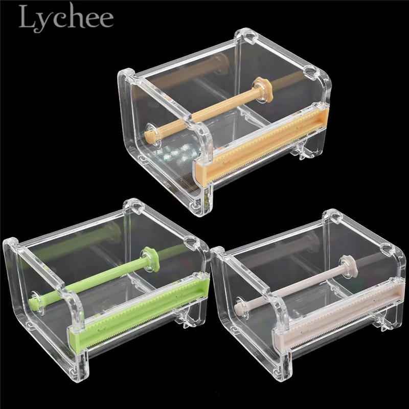 Lychee Life 1PC Desktop Tape Dispenser Portable Plastic Washi Tape Cutter Kawaii Home Supplies