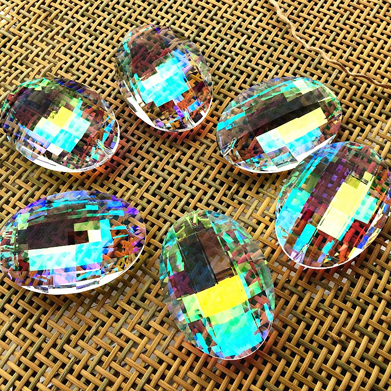 6pcs 63mm Rainbow Crystal Chandelier Pats Suncatcher For Home Decoration K9 Crystal High Quality Pendant For Fashion Ornament