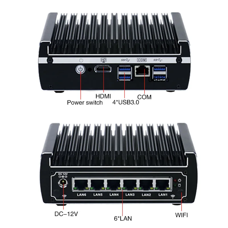 Yanling 6 poorten firewall micro-apparaat mini pc intel i3 8130u DDR4 ram AES-NI linux server firewall computer voor venster 10