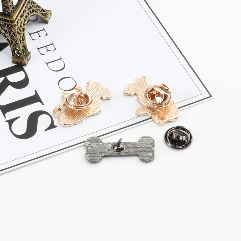Fashion Couple Cat Dog Animal Cartoon Brooch Cute Cat Head Fish Bone Metal Enamel Pins Brooches Jewelry Backpack Hat Badge Gift
