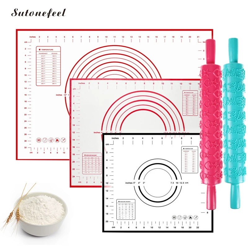 26 Designs Silicone Baking Mat Nonstick Rolling Dough Mat High Quality Pastry Pad Kneading Dough Tools Kitchen Accessories