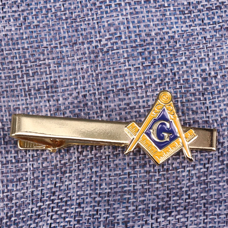 Massonica tie clip di tono oro Massone pin AG Massoneria tie tack semplice signori accessorio di affari degli uomini del regalo