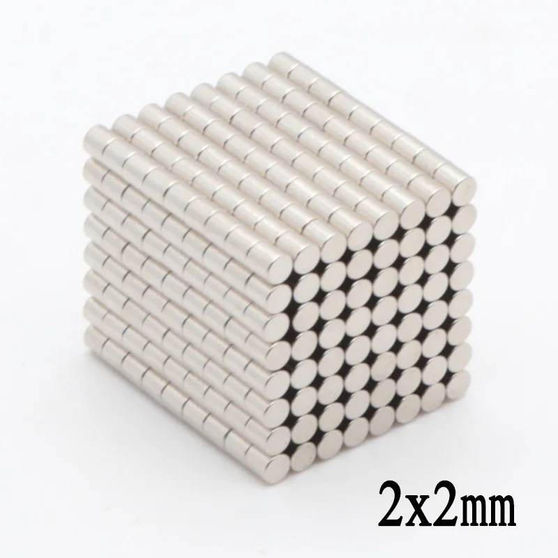 500pcs 2x2 mm N35 Mini Super Strong Powerful Neodymium Magnet Round Rare Earth Permanent Magnets 2*2mm