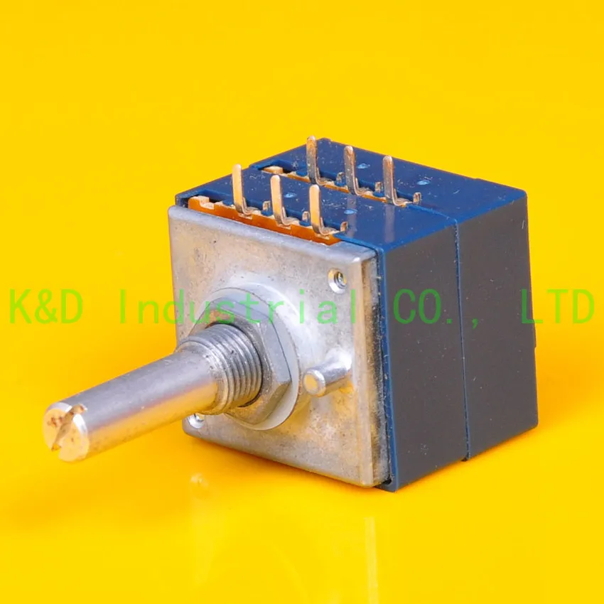 1pc ALPS RK27 Original Audio Amp VOLUME Dual 250K A Potentiometer Round Shaft