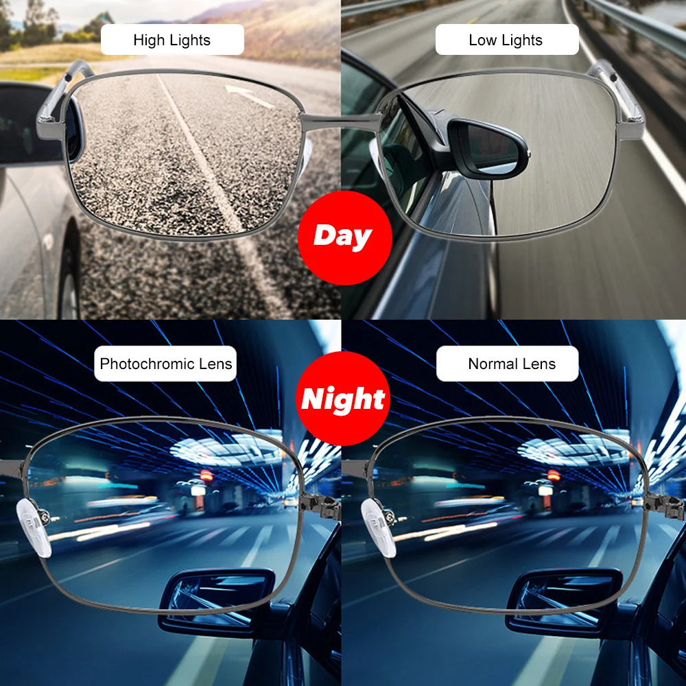 VIVIBEE Driving Selection Rectangle Photochromic Polarized Men Sunglasses Women Car Driving Safe Polarizing Male Sun Glasses