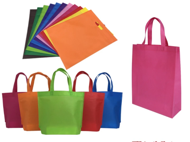 500pcs Foldable Shopping Bags Storage Gift Bags Reusable Eco Friendly Unisex Non-woven Fabric Grocery Cloth Bags 25x30cm