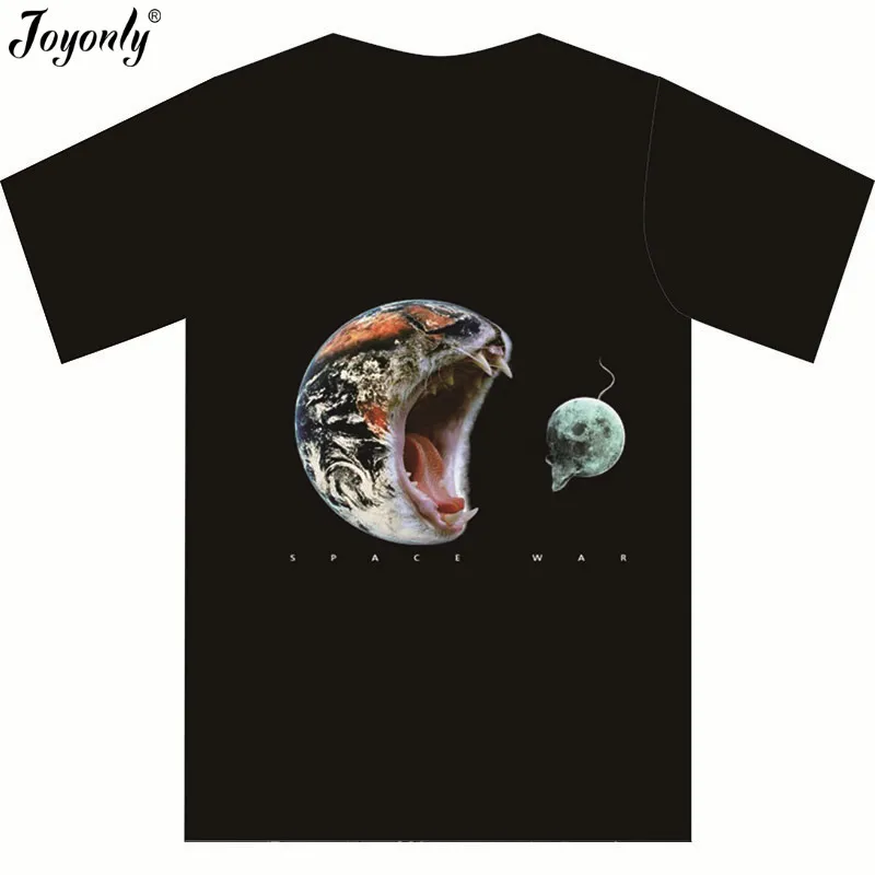 Joyonly New 2018 Children Funny 3d T-shirt For Boy Girls Space War Earth Cat Eat Cat Mouse Moon Cartoon T shirts Kids Tees Tops