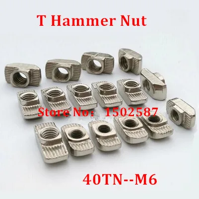 

100pcs 40-M6 hammer nut M6 block t slot nuts 4040 aluminum profile extrusion Slot 8mm