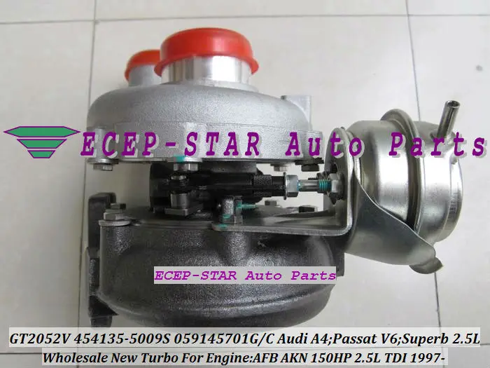 Turbo GT2052V 454135-5009S 454135 059145701G/C Turbocharger For AUDI A4 SKODA Superb VW PASSAT V6 1997- AFB AKN 2.5L TDI 150HP - view 5