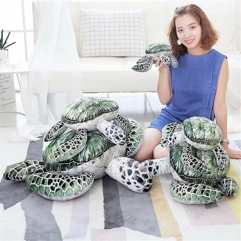 

25cm-70cm Lifelike Sea Tortoise Plush Toys Stuffed Soft Sleeping Pillow Cushion Simulation Turtle Doll Christmas Gifts For Kids