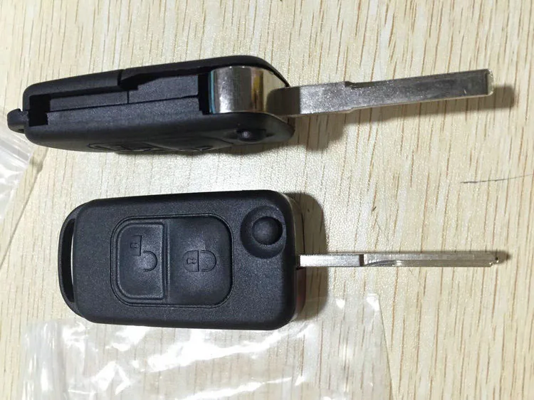 2 Buttons Flip Remote Key Shell Case For Benz S320 W140 ML320 350 With HU64 Blade Fob Key Cover 5PCS/lot