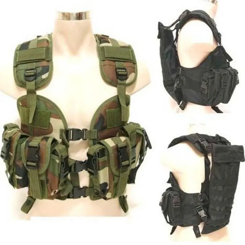 Adjusted CQB LBV Navy Seals Tactical Vest Hunting Assault Water Pouch Airsoft Military Vest Woodland Camouflage Put Water Bag