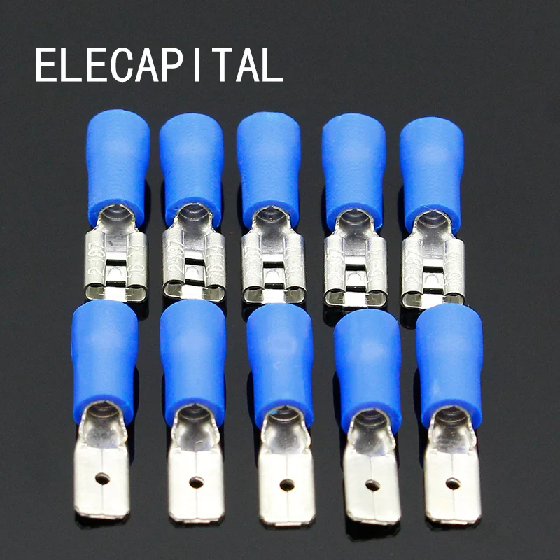 100 Pcs (50Pairs) 4.8mm Female Male Electrical & Wiring Connector Insulated Crimp Terminal Spade