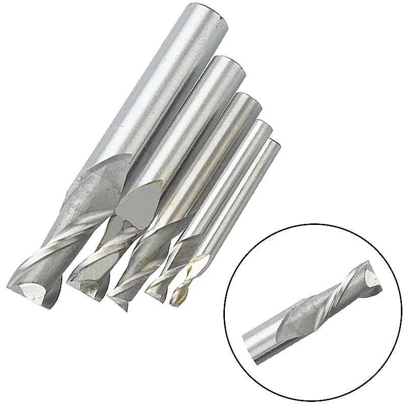 1Pcs 2 Fluit Straight Shank End Mill Cnc Bits Frees Cutter 4/6/8/10/12Mm