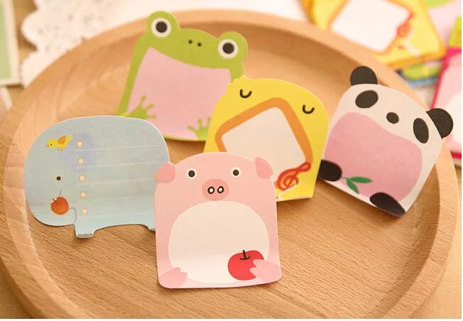 Imagem -06 - Animal Scratch Memo Pad Papel Adesivo Bonito Nota de Mensagem Presente Infantil Estudante Gato Coelho Panda Sapo Decorar 40 Pcs