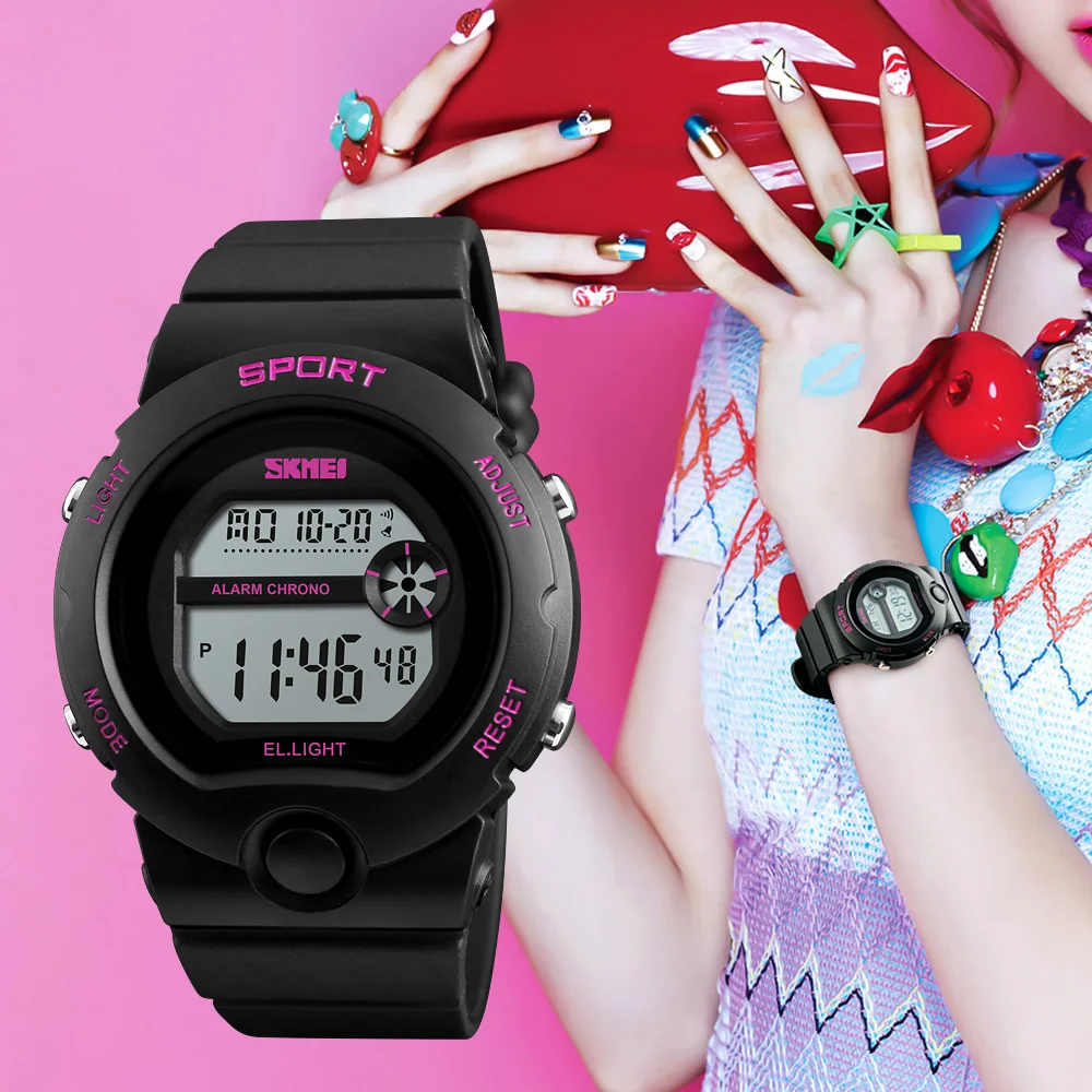 Skmei Women Sport Watches Luxury Brand Female LED Electronic Digital Watch Waterproof Ladies Wristwatch Relogio Feminino 1334