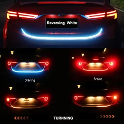 車のリアトランクライト,ダイナミックリバースシグナル,LEDストリップ,12V自動追加ブレーキ,信号ランプ