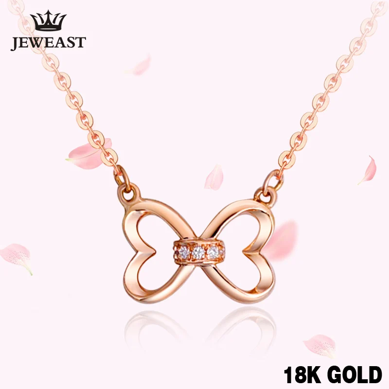 

18K Gold Diamond Necklace Pendant Butterfly Women Female Girl Clavicle Chain Charm Birthday Gift Good Fine New Hot drop shipping