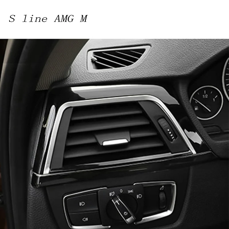 Car styling front Vent Air Outlet panel Center Covers Stickers Trim For BMW 3 4 Series 3GT F30 F32 F34 Interior Auto Accessories