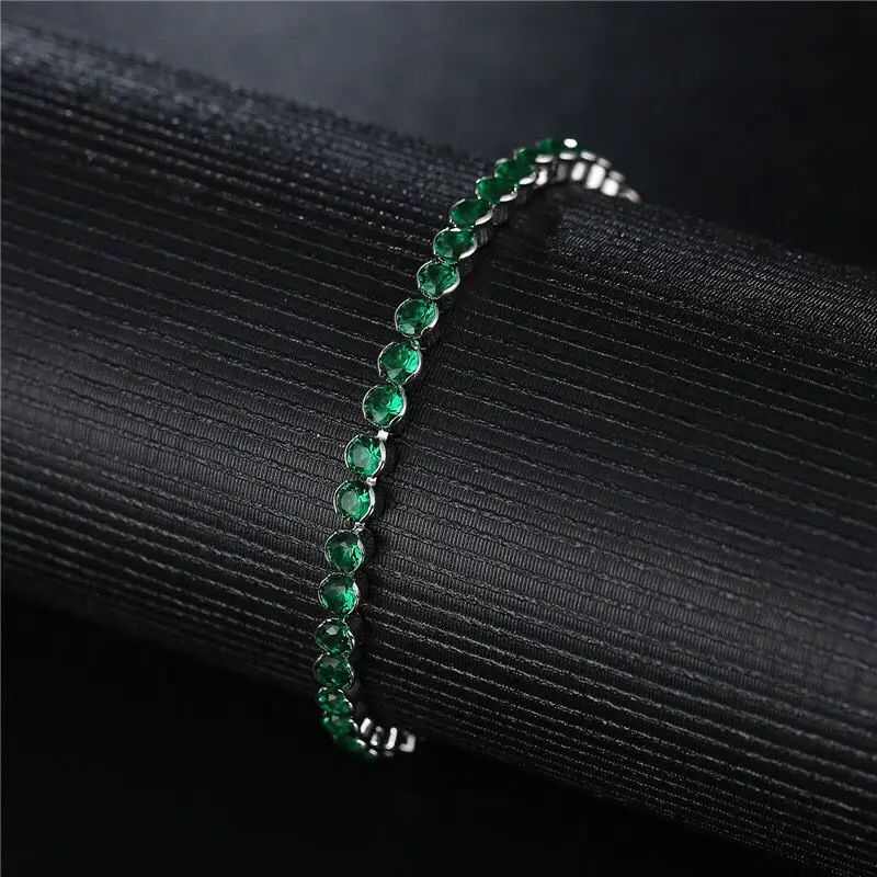 MxGxFam 7 Color Choices White Gold Color Small Bracelets For Women 19 cm AAA+ Cubic Zircon Good Quality