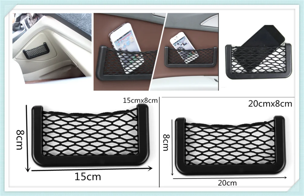 Universal black car seat side net storage pocket for Ford SVT Reflex Freestar F150 Crown BF 4-Trac