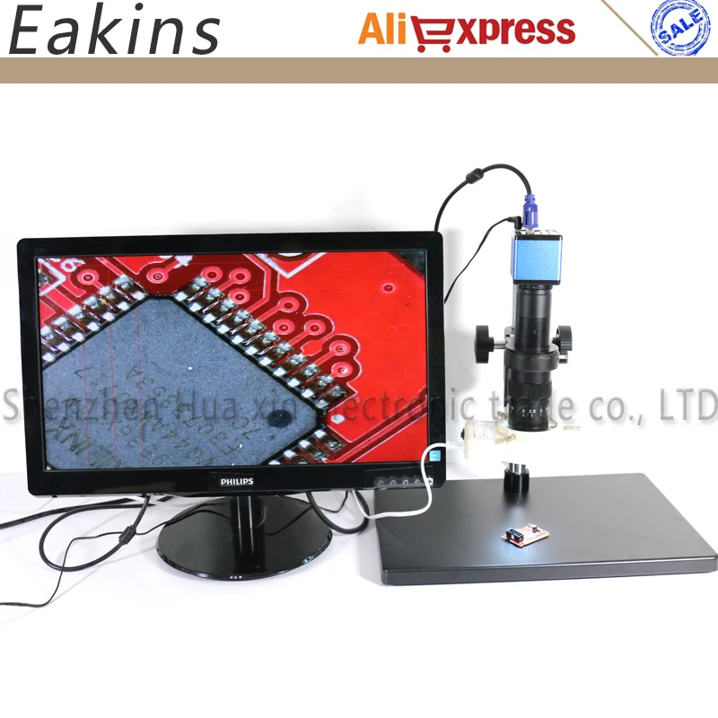 

2.0MP VGA Output Video Digital Microscope Camera+180X Lens+Big Stand+56 LED Light For Electronic PCB BGA IPhone Computer Repair